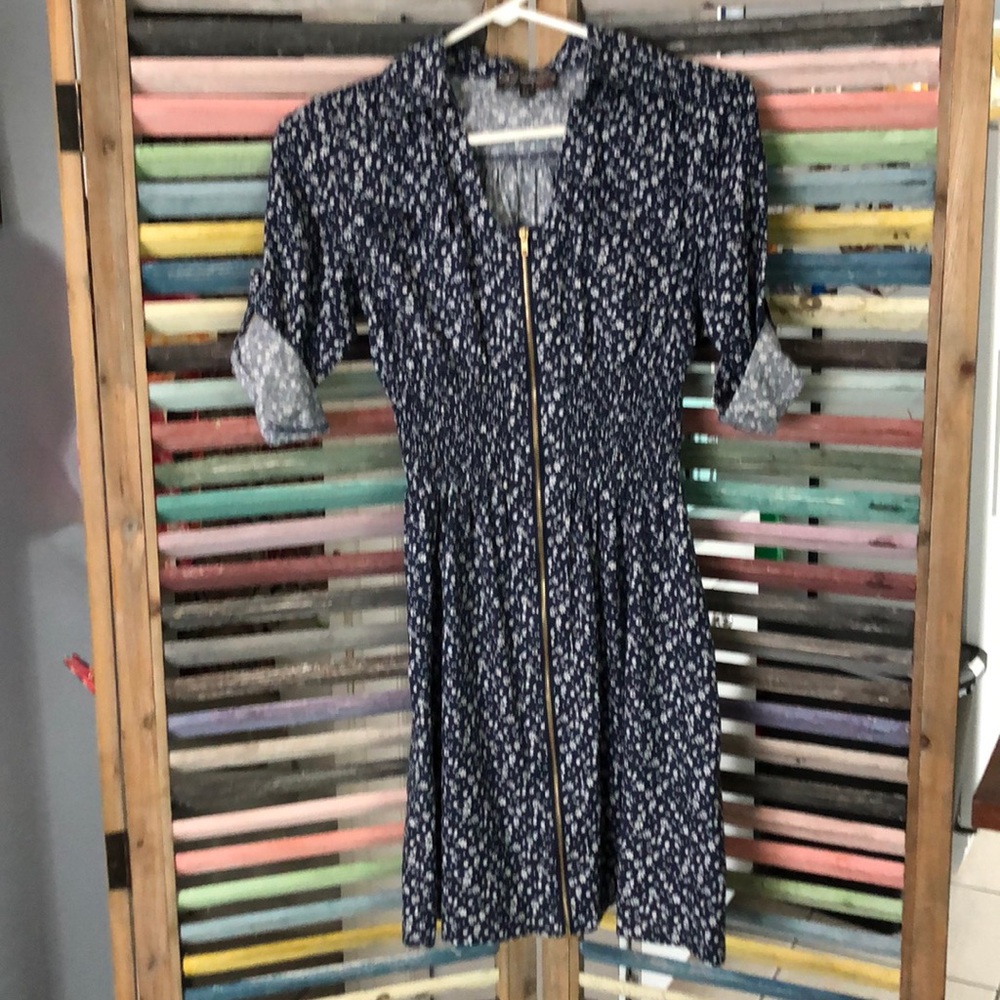 Small/petite zipper up collared dress